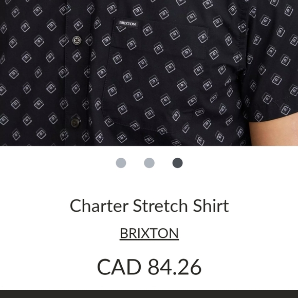BRIXTON Men's short sleeve button down stretch shirt Size XL new - Picture 13 of 13